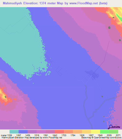 Mahmudiyeh,Iran Elevation Map