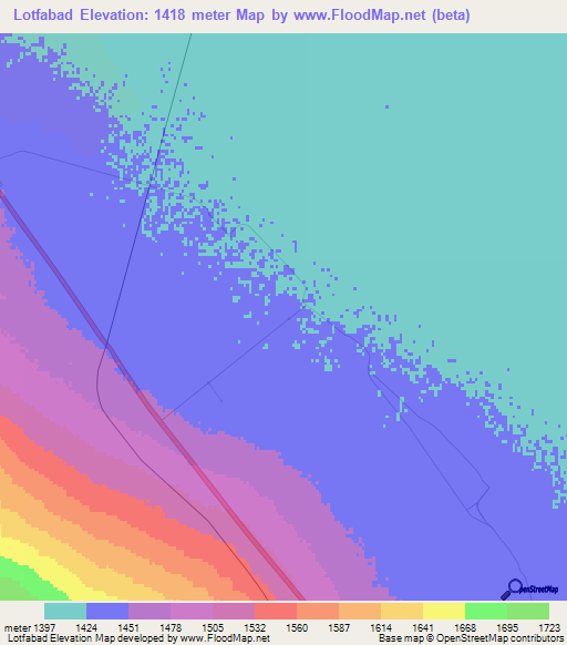 Lotfabad,Iran Elevation Map