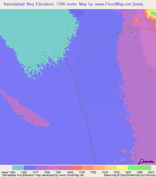 Kamalabad Nuq,Iran Elevation Map