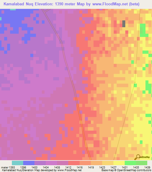 Kamalabad Nuq,Iran Elevation Map