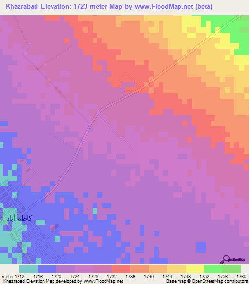 Khazrabad,Iran Elevation Map