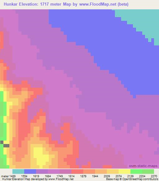 Hunkar,Iran Elevation Map