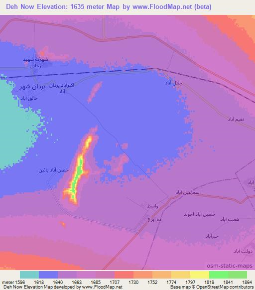 Deh Now,Iran Elevation Map