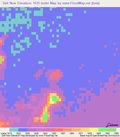 Deh Now,Iran Elevation Map