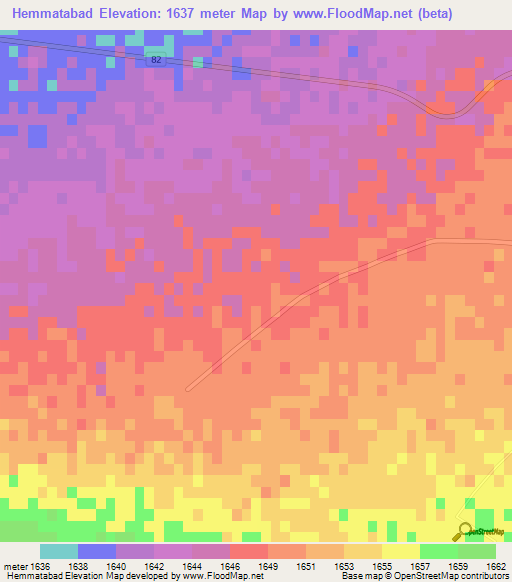 Hemmatabad,Iran Elevation Map