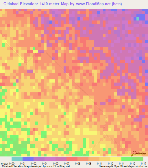 Gitiabad,Iran Elevation Map