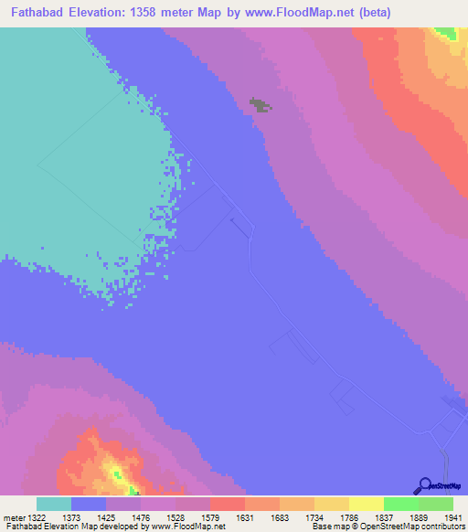 Fathabad,Iran Elevation Map