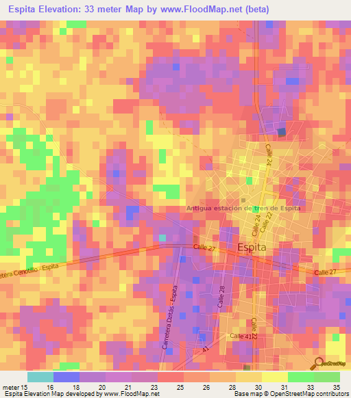 Espita,Mexico Elevation Map