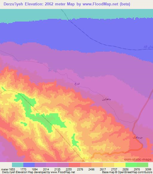 Derzu'iyeh,Iran Elevation Map