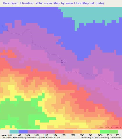 Derzu'iyeh,Iran Elevation Map