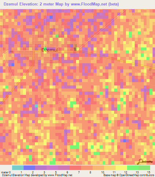 Dzemul,Mexico Elevation Map