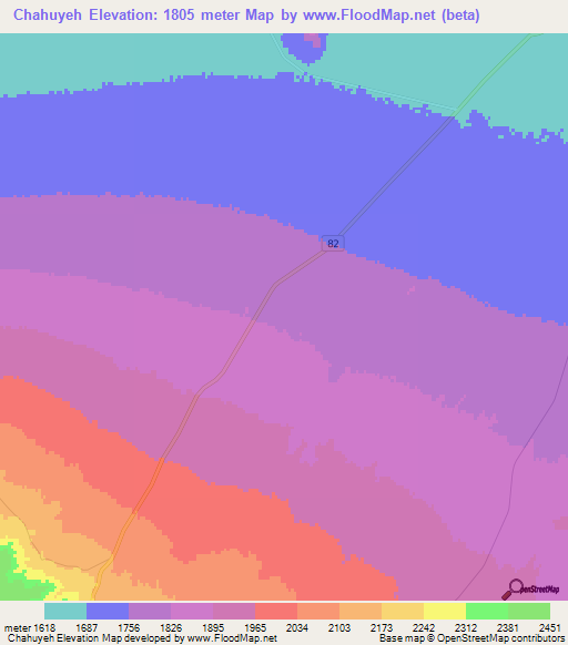 Chahuyeh,Iran Elevation Map