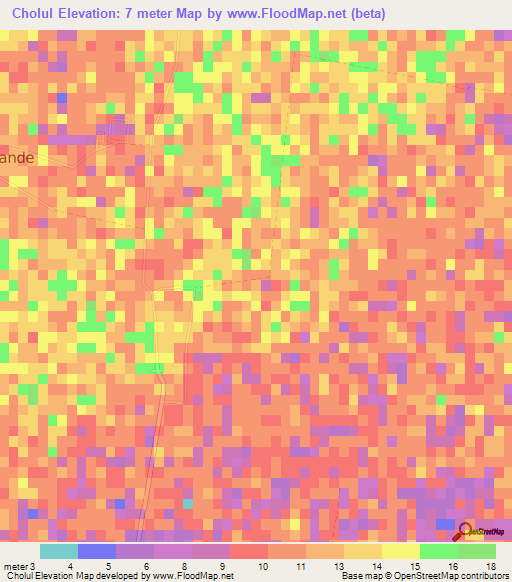 Cholul,Mexico Elevation Map