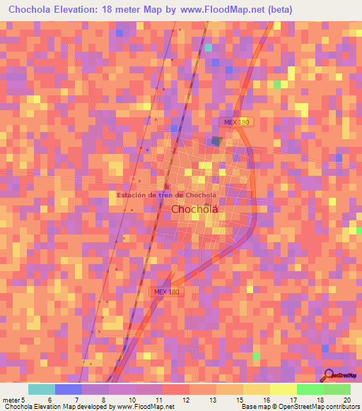 Chochola,Mexico Elevation Map