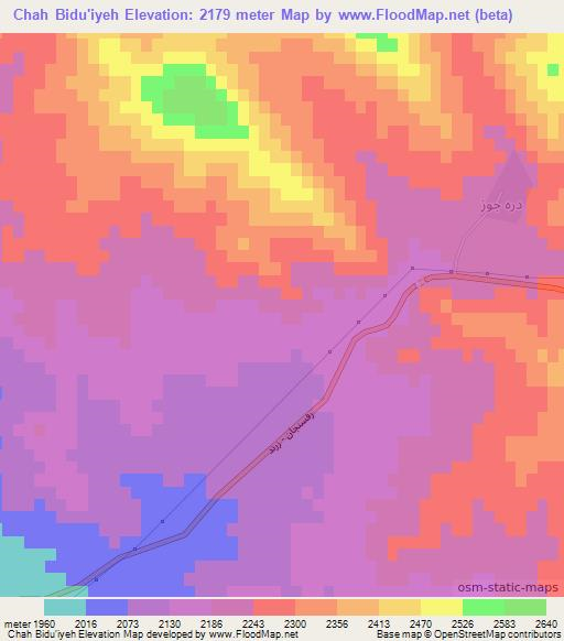 Chah Bidu'iyeh,Iran Elevation Map