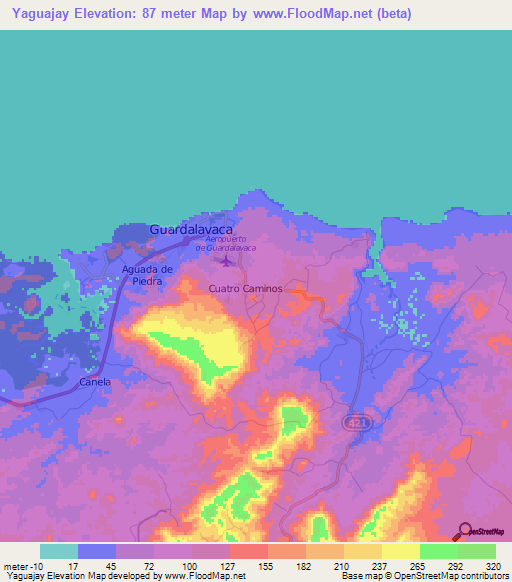 Elevation of Yaguajay,Cuba Elevation Map, Topography, Contour