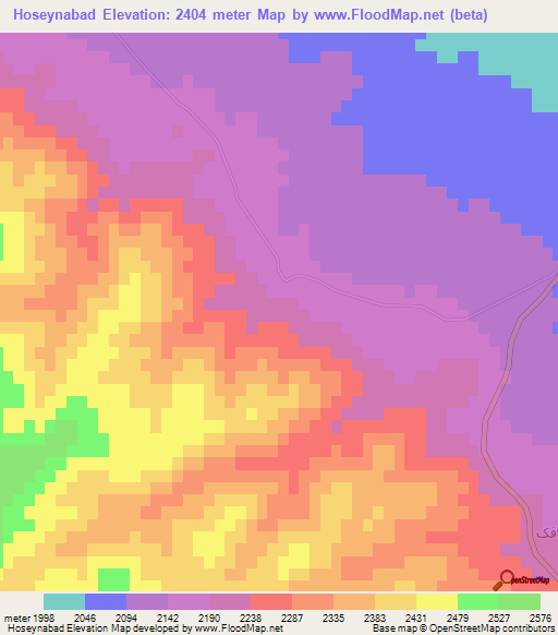 Hoseynabad,Iran Elevation Map