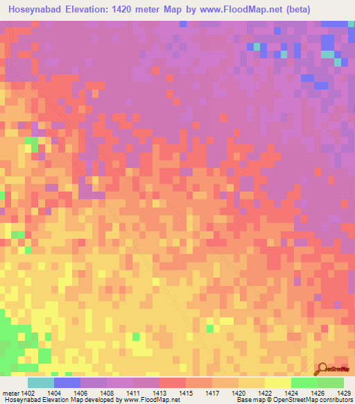 Hoseynabad,Iran Elevation Map