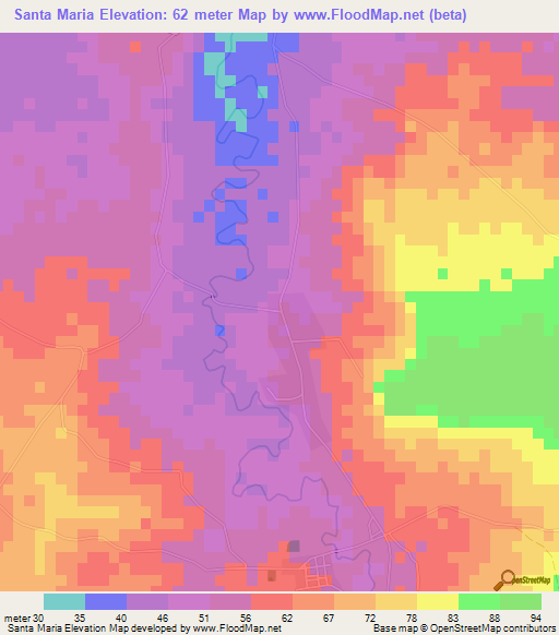 Santa Maria,Cuba Elevation Map