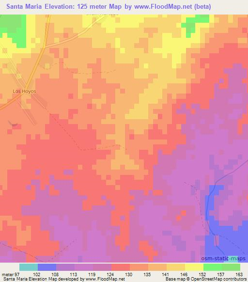 Santa Maria,Cuba Elevation Map