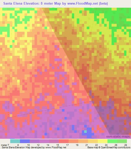 Santa Elena,Cuba Elevation Map