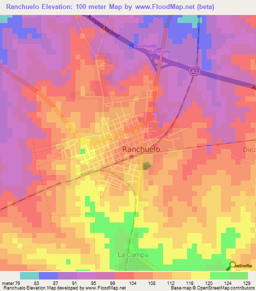 Ranchuelo,Cuba Elevation Map