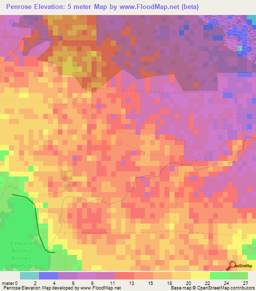 Penrose,Cuba Elevation Map