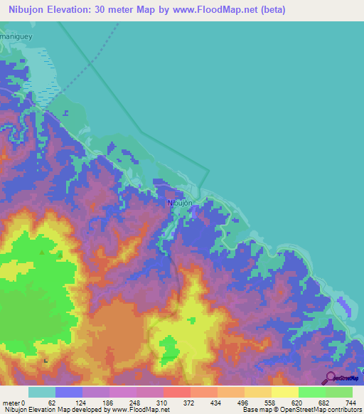 Elevation of Nibujon,Cuba Elevation Map, Topography, Contour