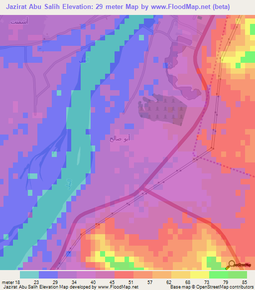 Jazirat Abu Salih,Egypt Elevation Map