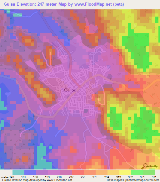 Guisa,Cuba Elevation Map