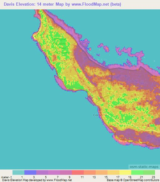 Davis,Cuba Elevation Map