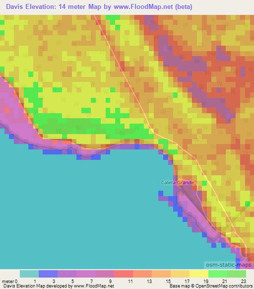 Davis,Cuba Elevation Map