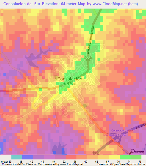 Consolacion del Sur,Cuba Elevation Map