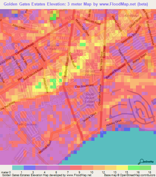 Elevation of Golden Gates Estates,Bahamas Elevation Map, Topography ...