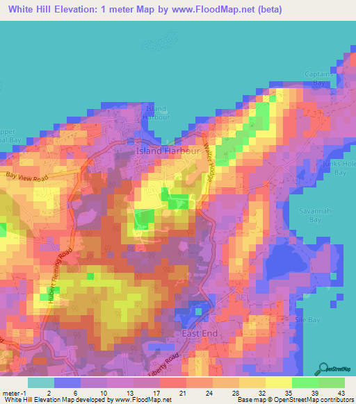 White Hill,Anguilla Elevation Map