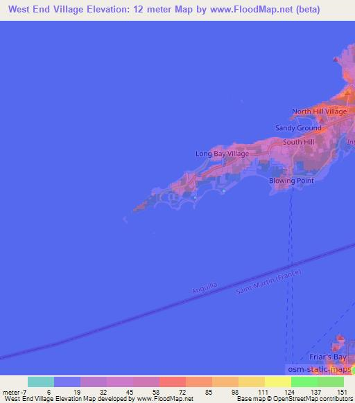 West End Village,Anguilla Elevation Map