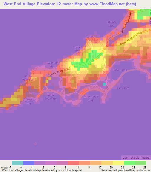 West End Village,Anguilla Elevation Map