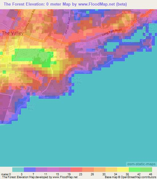 The Forest,Anguilla Elevation Map