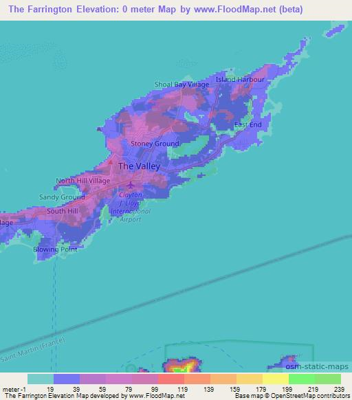 The Farrington,Anguilla Elevation Map