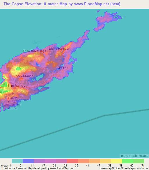 The Copse,Anguilla Elevation Map