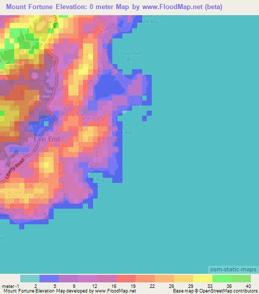 Mount Fortune,Anguilla Elevation Map