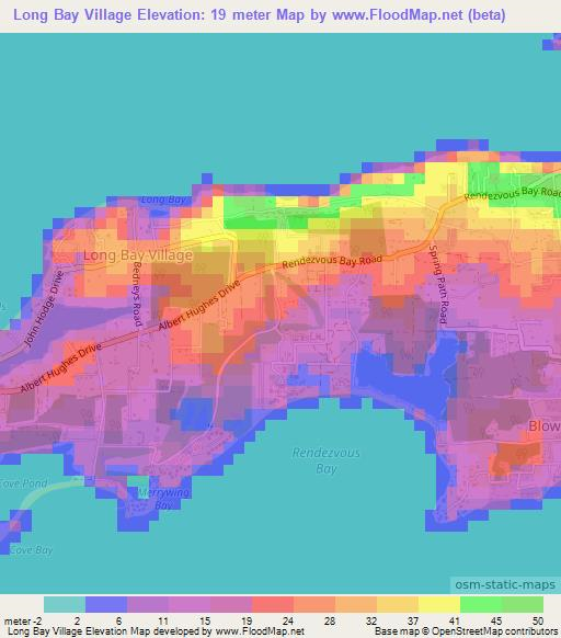 Long Bay Village,Anguilla Elevation Map