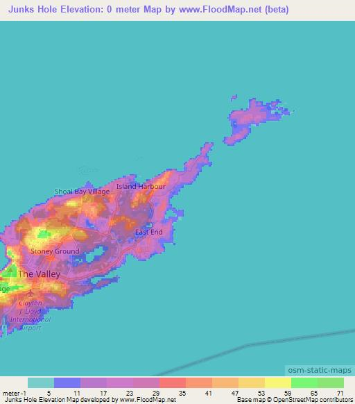 Junks Hole,Anguilla Elevation Map