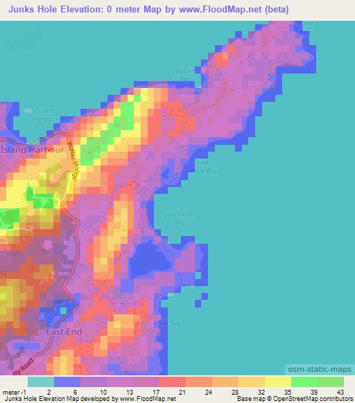 Junks Hole,Anguilla Elevation Map