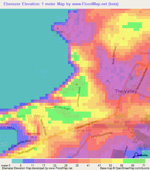 Ebenezer,Anguilla Elevation Map