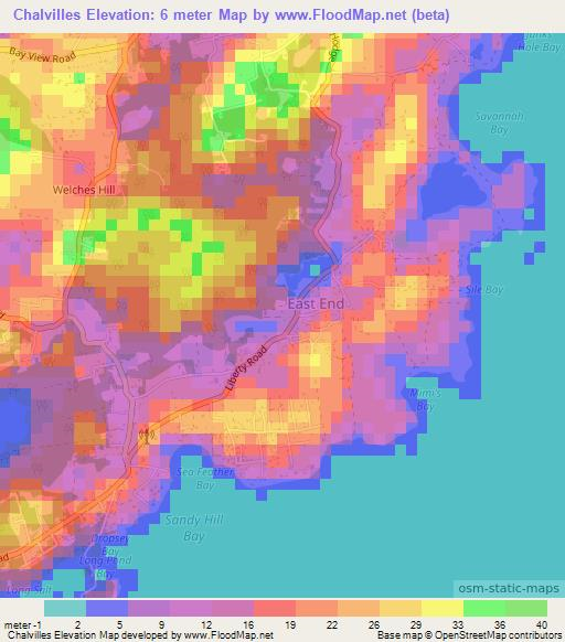 Chalvilles,Anguilla Elevation Map