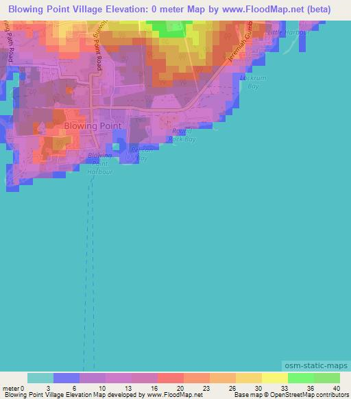 Blowing Point Village,Anguilla Elevation Map