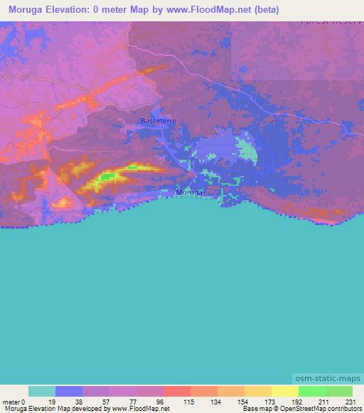 Elevation of Moruga,Trinidad and Tobago Elevation Map, Topography, Contour