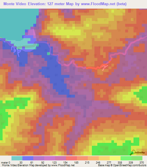 Monte Video,Trinidad and Tobago Elevation Map