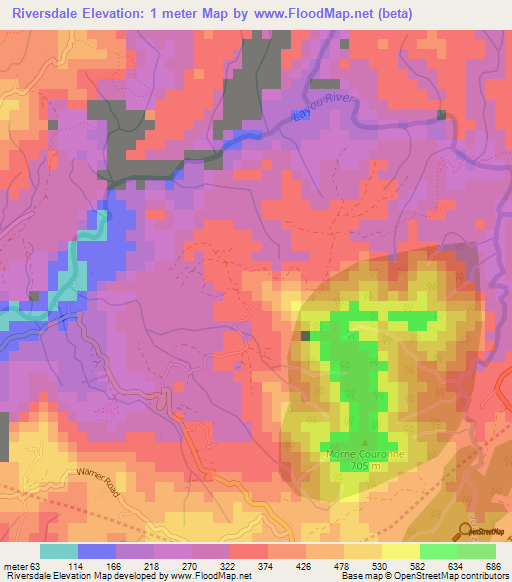 Riversdale,Dominica Elevation Map